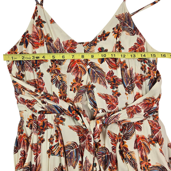 Free People Hot Tropics Jumpsuit Size 8 Wide Leg Crop Tie Front Pockets - Picture 5 of 8